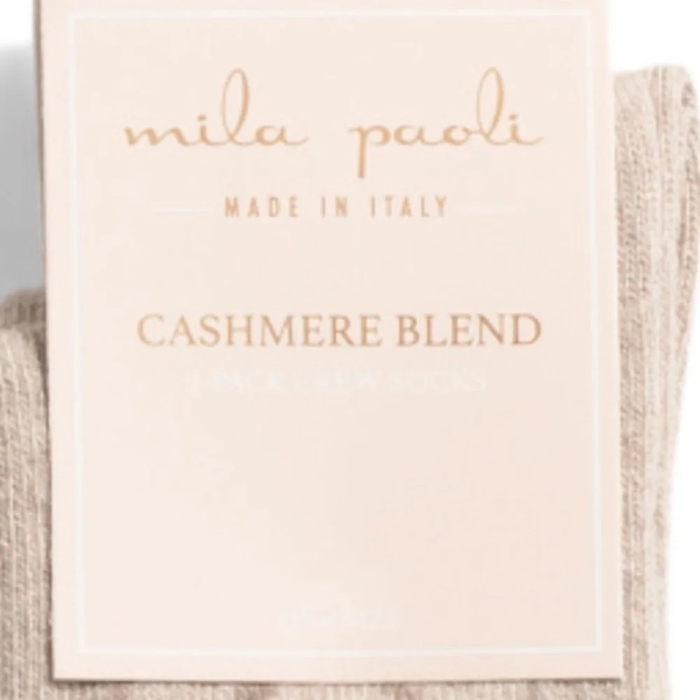 NWT Made in Italy Wool Cashmere Blend 2pk Socks New with tag